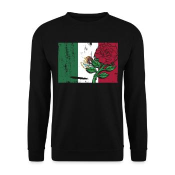 Mexiko Mexico Mexikaner Geschenk Flagge Fußball - Unisex Pullover - Schwarz - Vorne - Alina (178cm) & Michal (187cm)