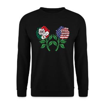 Mexico Mexico Mexican Gift Flag Football - Unisex Sweatshirt - black - Front - Alina (178cm) & Michal (187cm)