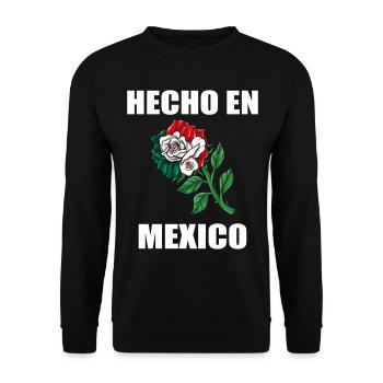 Mexiko Mexico Mexikaner Geschenk Flagge Fußball - Unisex Pullover - Schwarz - Vorne - Alina (178cm) & Michal (187cm)