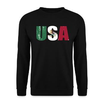 Mexico Mexico Mexican Gift Flag Football - Unisex Sweatshirt - black - Front - Alina (178cm) & Michal (187cm)