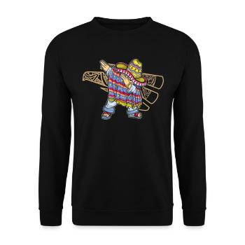 Mexiko Mexico Mexikaner Geschenk Flagge Fußball - Unisex Pullover - Schwarz - Vorne - Alina (178cm) & Michal (187cm)