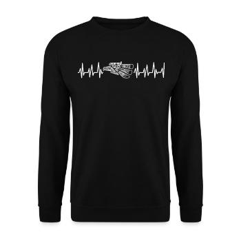 Mexiko Mexico Mexikaner Geschenk Flagge Fußball - Unisex Pullover - Schwarz - Vorne - Alina (178cm) & Michal (187cm)