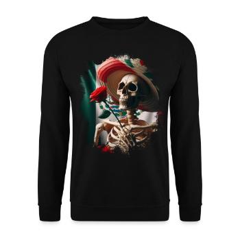 Mexique Mexique Cadeau mexicain Flag Football - Sweat-shirt Unisexe - noir - Devant - Alina (178cm) & Michal (187cm)