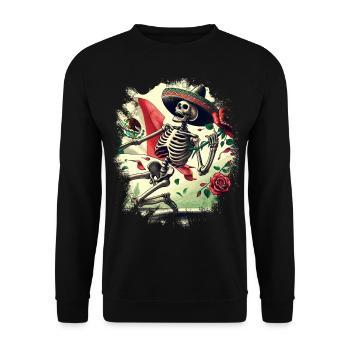 Mexico Mexico Mexican Gift Flag Football - Unisex Sweatshirt - black - Front - Alina (178cm) & Michal (187cm)