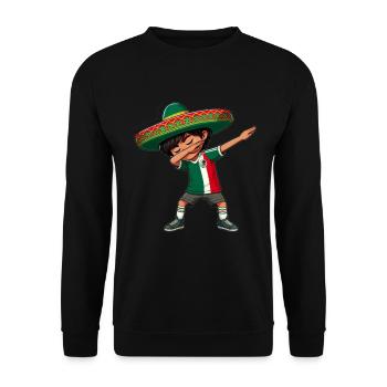 Mexico Mexico Mexican Gift Flag Football - Unisex Sweatshirt - black - Front - Alina (178cm) & Michal (187cm)