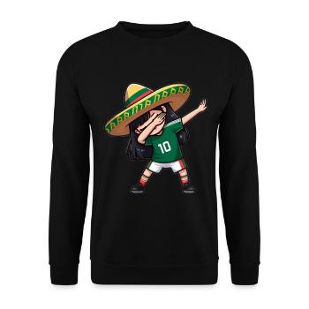 Mexico Mexico Mexican Gift Flag Football - Unisex Sweatshirt - black - Front - Alina (178cm) & Michal (187cm)