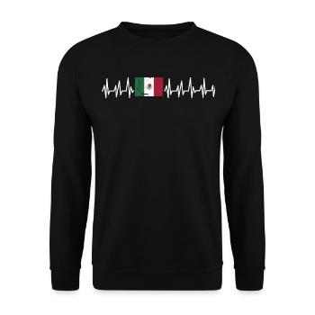 Mexico Mexico Mexican Gift Flag Football - Unisex Sweatshirt - black - Front - Alina (178cm) & Michal (187cm)