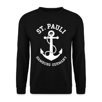 St. Pauli Hamburg Anker Reeperbahn - Sweat-shirt Unisexe - noir - Devant - Alina (178cm) & Michal (187cm)