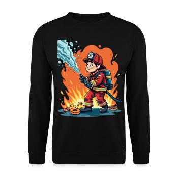 Firefighter Humor – Rubber Ducks and Donuts Design - Unisex Sweatshirt - black - Front - Alina (178cm) & Michal (187cm)