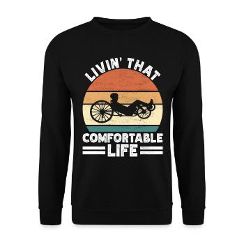 Recumbent Trike Liegetrike Liegedreirad - Unisex Pullover - Schwarz - Vorne - Alina (178cm) & Michal (187cm)