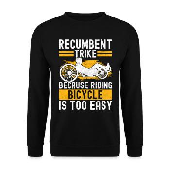 Recumbent Trike Liegetrike Liegedreirad - Unisex Sweatshirt - black - Front - Alina (178cm) & Michal (187cm)