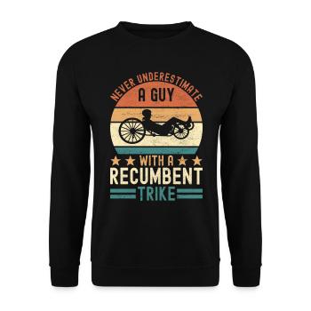 Recumbent Trike Liegetrike Liegedreirad - Unisex Sweatshirt - black - Front - Alina (178cm) & Michal (187cm)