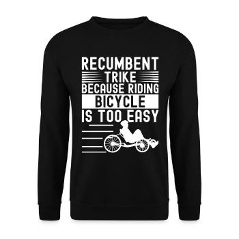 Recumbent Trike Liegetrike Liegedreirad - Unisex Pullover - Schwarz - Vorne - Alina (178cm) & Michal (187cm)