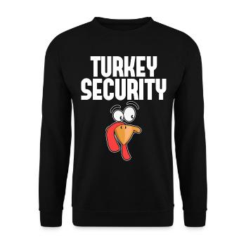 Turkey Security – Thanksgiving Familien Spaß - Unisex Pullover - Schwarz - Vorne - Alina (178cm) & Michal (187cm)