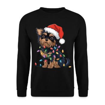 Affenpinscher Christmas Lights Xmas Dogs Gifts - Unisex Pullover - Schwarz - Vorne - Alina (178cm) & Michal (187cm)