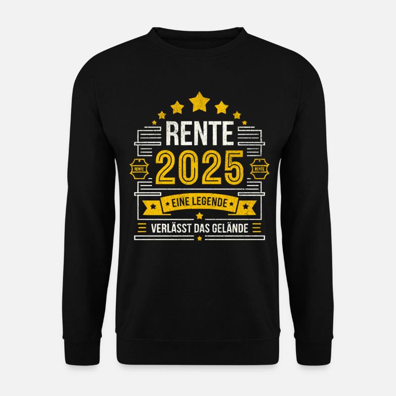 Rente 2025 – Eine Legende verlässt das Gelände - Unisex Pullover - Schwarz