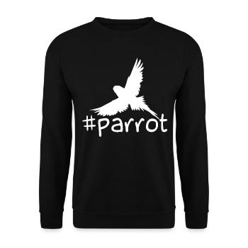 Funny Parrot Hashtag - Unisex Sweatshirt - black - Front - Alina (178cm) & Michal (187cm)