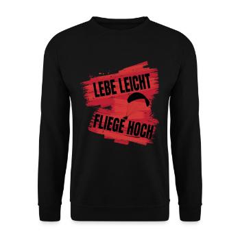 Live light, fly high – Paragliding Design - Unisex Sweatshirt - black - Front - Alina (178cm) & Michal (187cm)