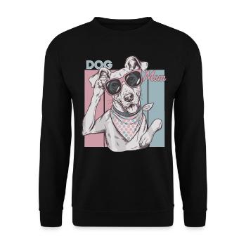 Retro Dog Mom Loving Dog Mom Desisig - Unisex Sweatshirt - black - Front - Alina (178cm) & Michal (187cm)