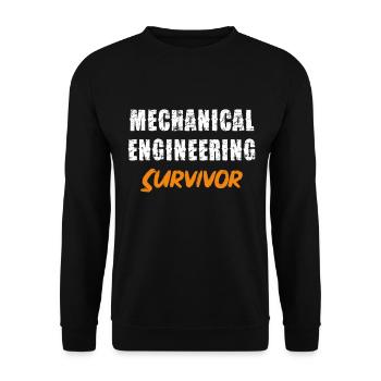 Mechanical Engineering Survivor Lustiger Spruch - Unisex Pullover - Schwarz - Vorne - Alina (178cm) & Michal (187cm)