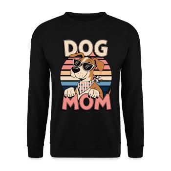 Retro Dog Mom Loving Dog Mom Desisign - Unisex Sweatshirt - black - Front - Alina (178cm) & Michal (187cm)