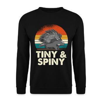 Tiny & Spiny Porcupine Retro Style Vintage - Unisex Sweatshirt - black - Front - Alina (178cm) & Michal (187cm)