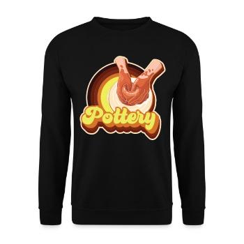 Pottery Ceramics Artist Retro 70s - Unisex Pullover - Schwarz - Vorne - Alina (178cm) & Michal (187cm)