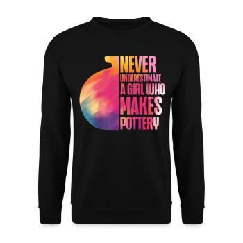 Pottery Ceramics Artist Watercolor - Unisex Sweatshirt - black - Front - Alina (178cm) & Michal (187cm)