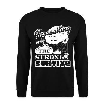 Parasailing Only The Strong Survive - Unisex Sweatshirt - black - Front - Alina (178cm) & Michal (187cm)