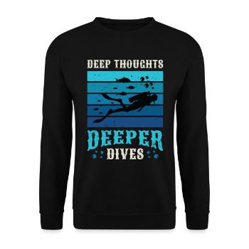 Plongée sous-marine Pensées profondes Plongées plus profondes Snorkeler - Sweat-shirt Unisexe - noir - Devant - Alina (178cm) & Michal (187cm)