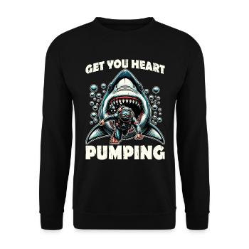 Scuba Diving Get Your Heart Pumping Loves Swimming - Unisex Sweatshirt - black - Front - Alina (178cm) & Michal (187cm)