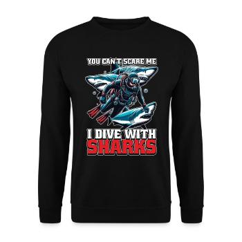 Plongée sous-marine Vous ne pouvez pas me faire peur Nageur de plongée en apnée - Sweat-shirt Unisexe - noir - Devant - Alina (178cm) & Michal (187cm)