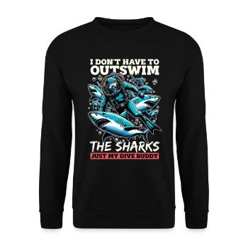 Plongée sous-marine Je n’ai pas besoin de nager plus loin que la natation - Sweat-shirt Unisexe - noir - Devant - Alina (178cm) & Michal (187cm)