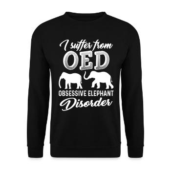I Suffer From OED Elephant - Unisex Sweatshirt - black - Front - Alina (178cm) & Michal (187cm)