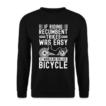 Recumbent Trike Liegetrike Liegedreirad - Unisex Pullover - Schwarz - Vorne - Alina (178cm) & Michal (187cm)