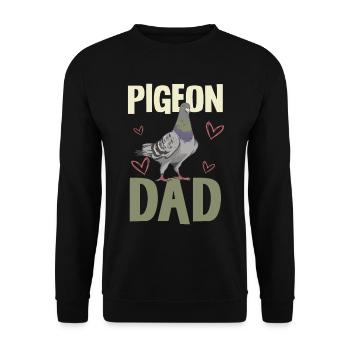 Pigeons Dad Lover Humorous Motif - Unisex Sweatshirt - black - Front - Alina (178cm) & Michal (187cm)