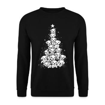 Chiens Arbre de Noël Chiot Cadeau de Noël - Sweat-shirt Unisexe - noir - Devant - Alina (178cm) & Michal (187cm)