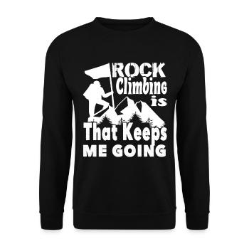 Rock Climbing Is What Keeps Me Going - Unisex Sweatshirt - black - Front - Alina (178cm) & Michal (187cm)