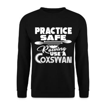 Practice Safe Rowing - Unisex Sweatshirt - black - Front - Alina (178cm) & Michal (187cm)