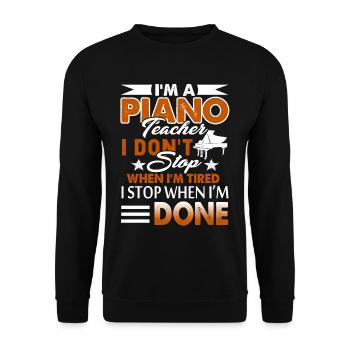 I'm A Piano Teacher - Unisex Sweatshirt - black - Front - Alina (178cm) & Michal (187cm)