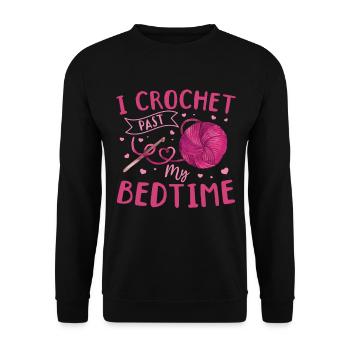 I Crochet past my bedtime - Funny Crochet Lover Cr - Unisex Sweatshirt - black - Front - Alina (178cm) & Michal (187cm)