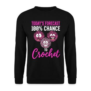 Crocheting - Today's forecast 100% chance to Croch - Unisex Pullover - Schwarz - Vorne - Alina (178cm) & Michal (187cm)