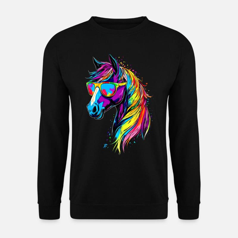 Pony Reitpony Fohlen Reiterin Ponys Reiten Ponyhof - Unisex Pullover - Schwarz