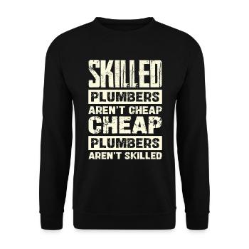 Les plombiers qualifiés ne sont pas bon marché - Sweat-shirt Unisexe - noir - Devant - Alina (178cm) & Michal (187cm)