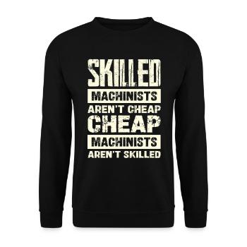 Les machinistes qualifiés ne sont pas de l’humour bon marché - Sweat-shirt Unisexe - noir - Devant - Alina (178cm) & Michal (187cm)