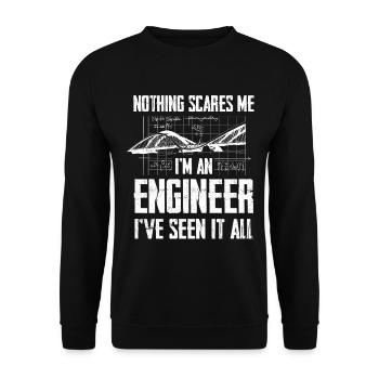 Engineer Nothing Scares Me Graphic - Unisex Sweatshirt - black - Front - Alina (178cm) & Michal (187cm)