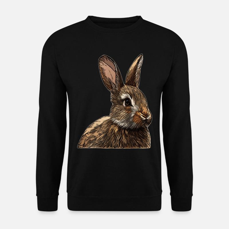 rabbit face animal design graphic - Unisex Sweatshirt - black