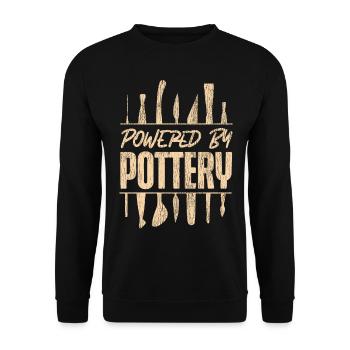 Pottery Ceramics Artist Powered By - Unisex Sweatshirt - black - Front - Alina (178cm) & Michal (187cm)