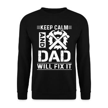 Mechanic Keep Calm And Dad Will Fix - Unisex Sweatshirt - black - Front - Alina (178cm) & Michal (187cm)