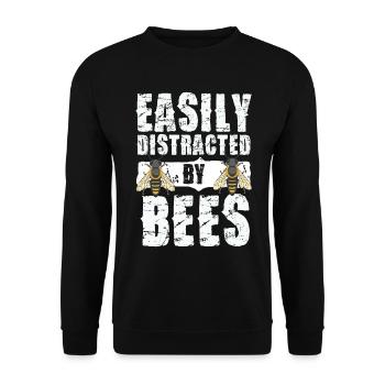 Easily distracted by bees Bee lovers - Unisex Sweatshirt - black - Front - Alina (178cm) & Michal (187cm)